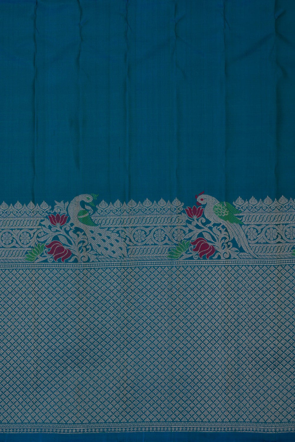 Image of Gadwal Silk Blue Saree